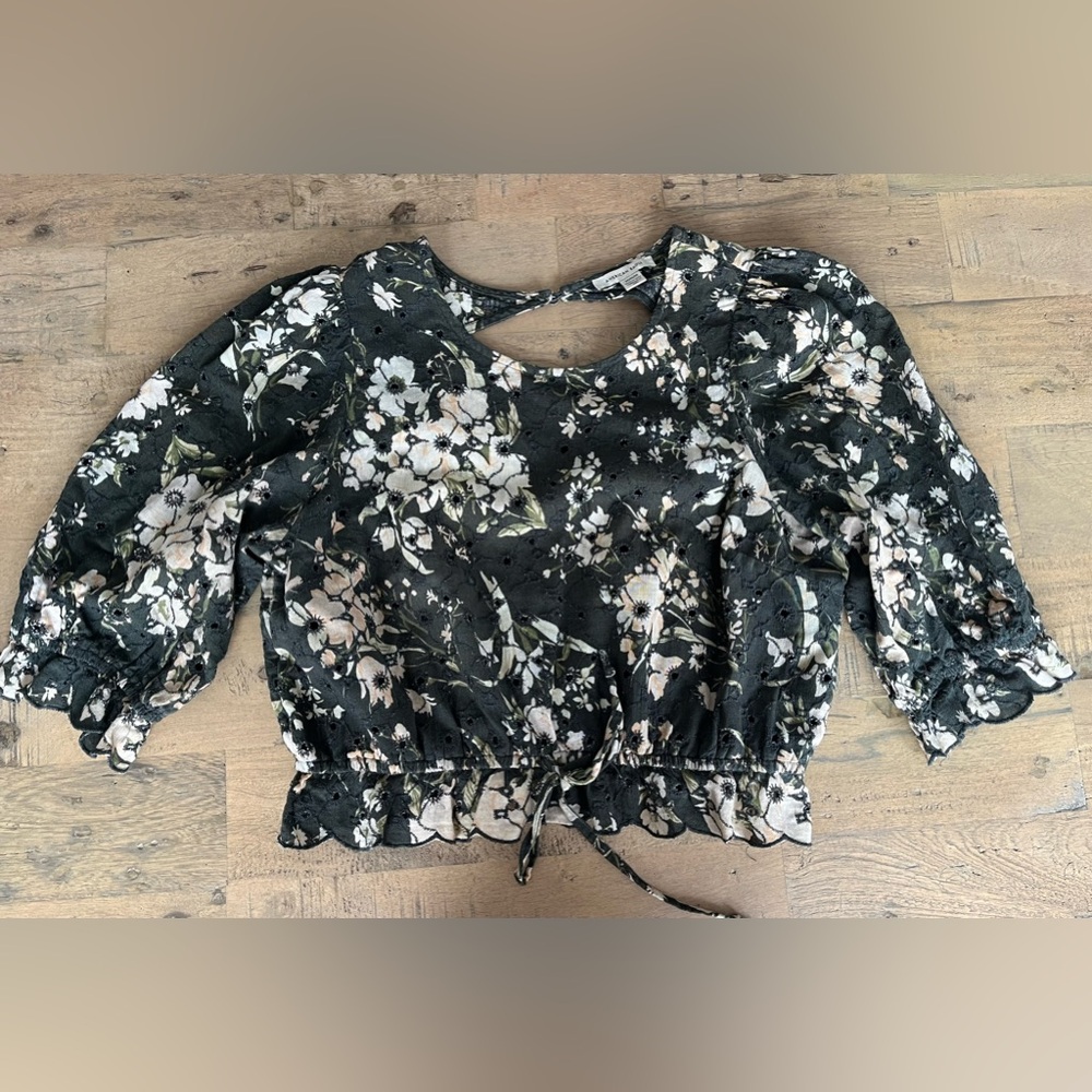 Floral Black Women's Top